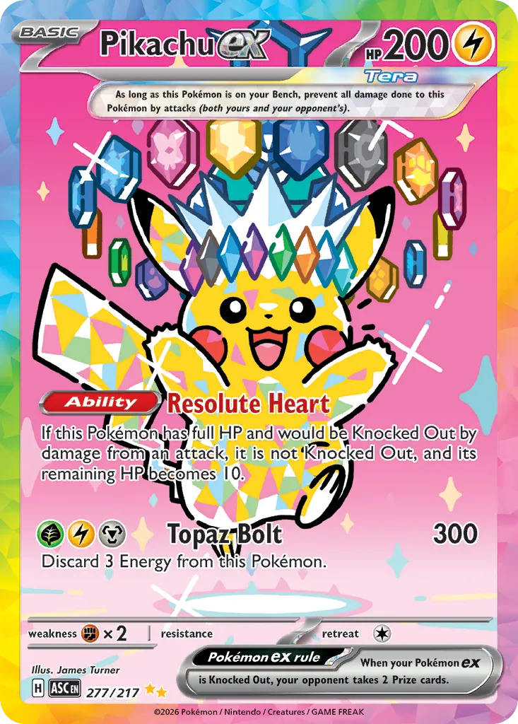 Pikachu ex card image