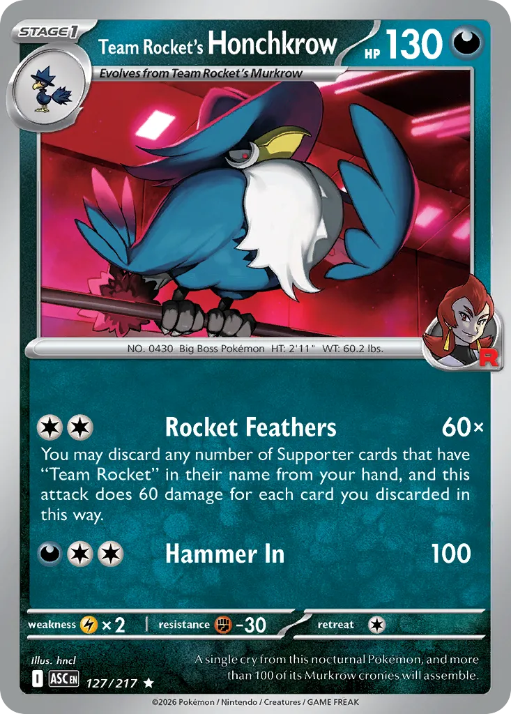 Team Rocket's Honchkrow card image