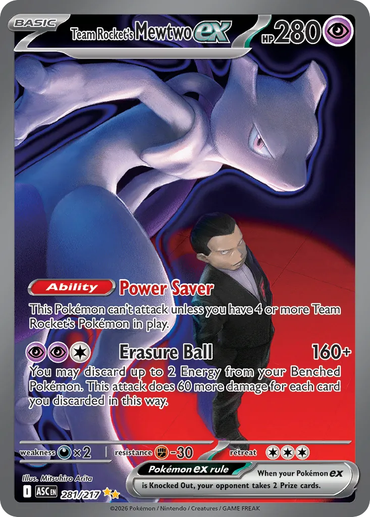 Team Rocket's Mewtwo ex card image