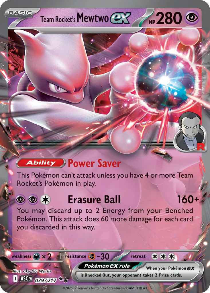 Team Rocket's Mewtwo ex card image