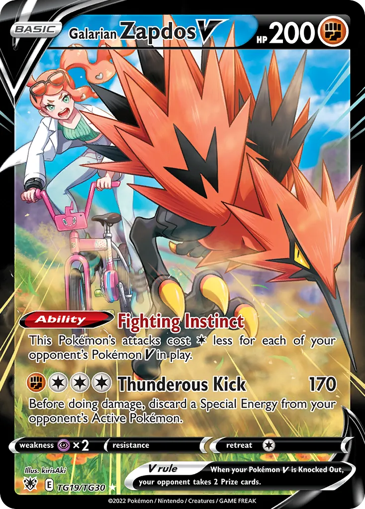 Galarian Zapdos V #TG19 card image