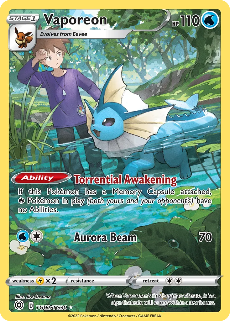 Vaporeon #TG02 card image
