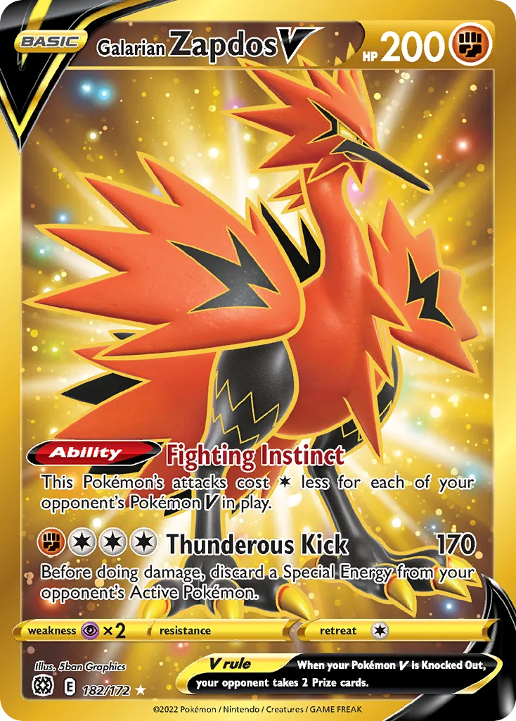 Galarian Zapdos V #182 card image