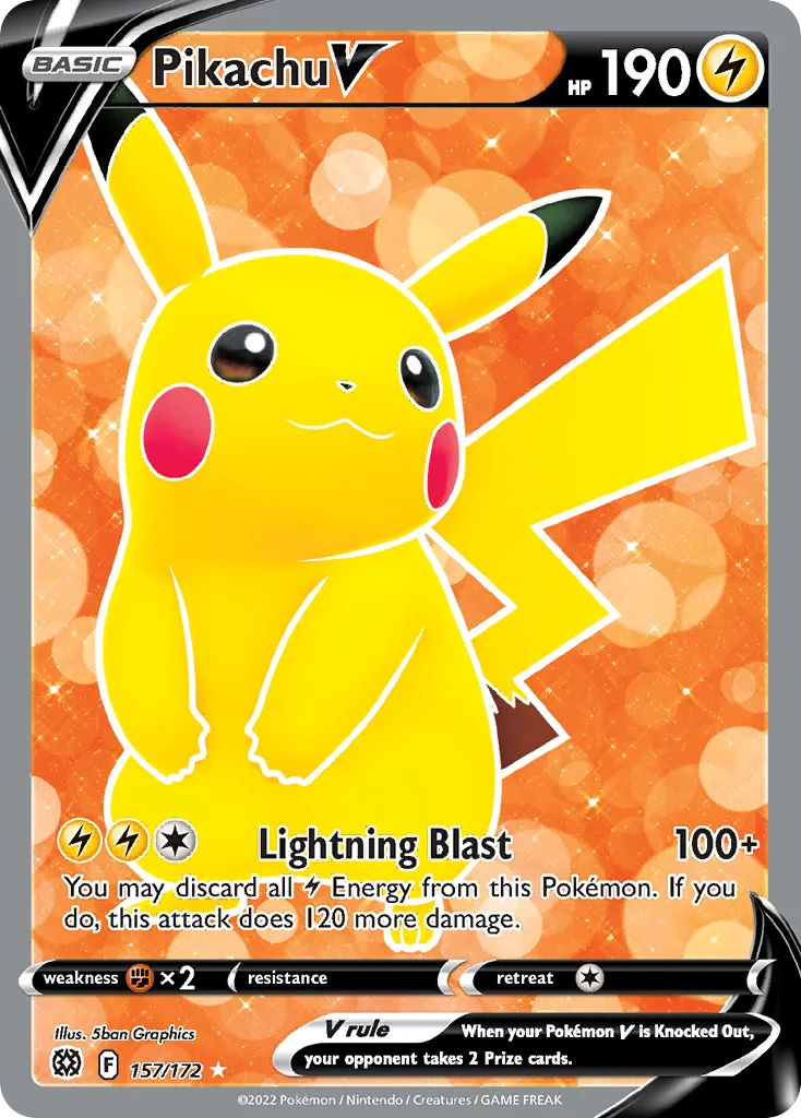 Pikachu V #157 card image