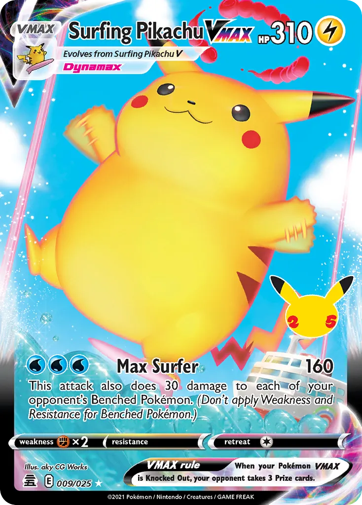 Surfing Pikachu VMAX card image