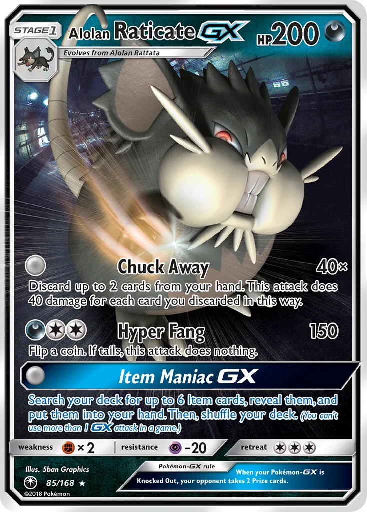 Alolan Raticate-GX card image