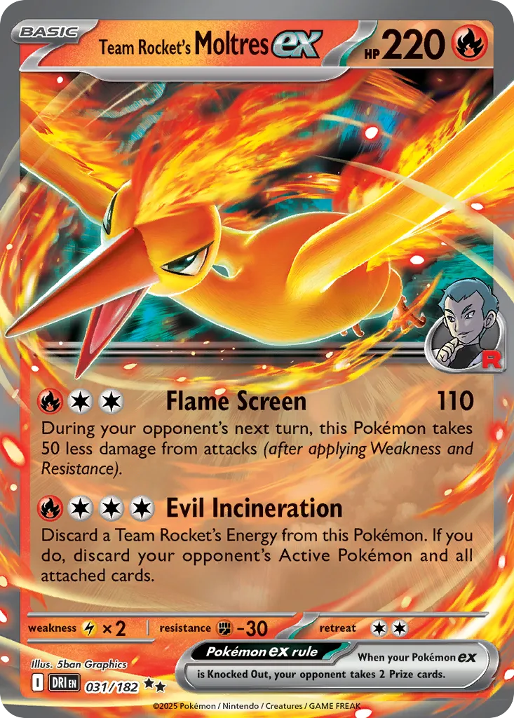 Team Rocket's Moltres ex card image