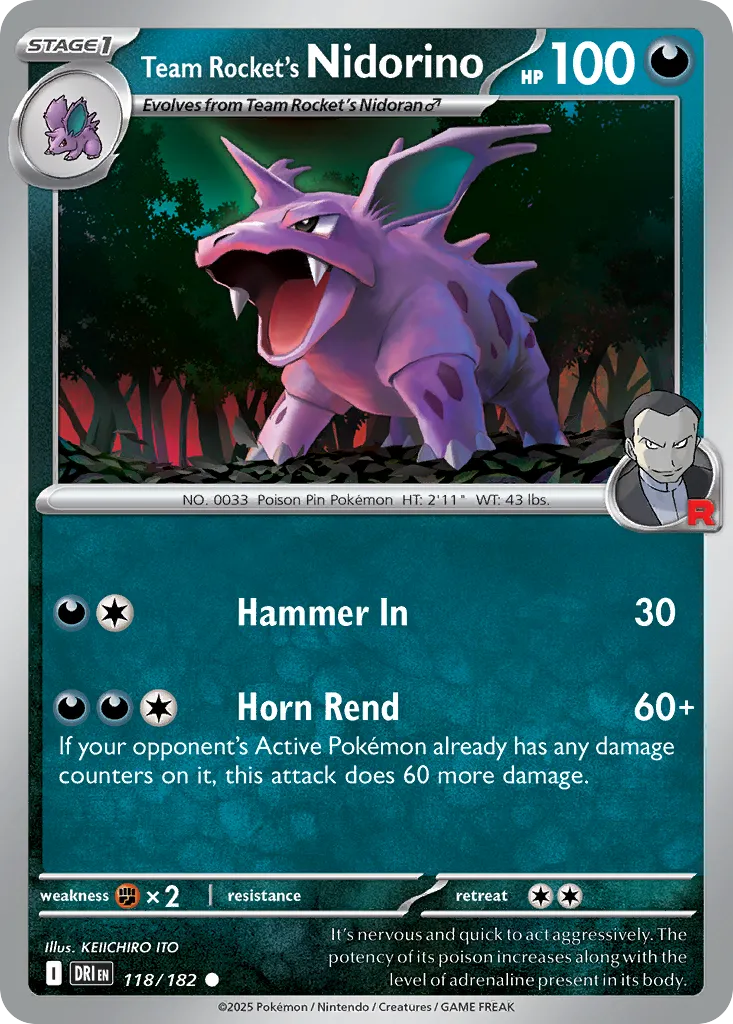 Team Rocket's Nidorino card image