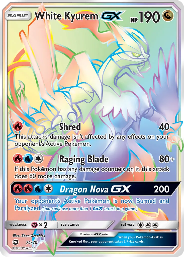 White Kyurem-GX #74 card image