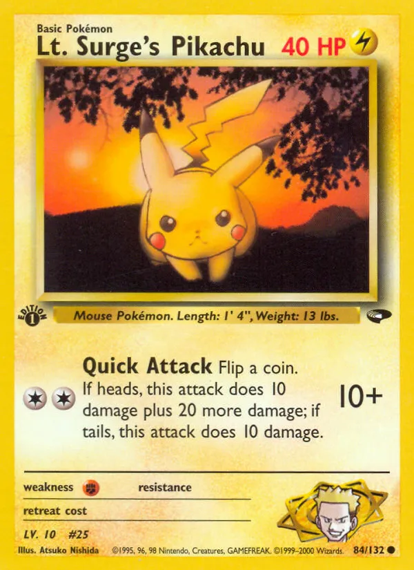 Lt. Surge's Pikachu card image