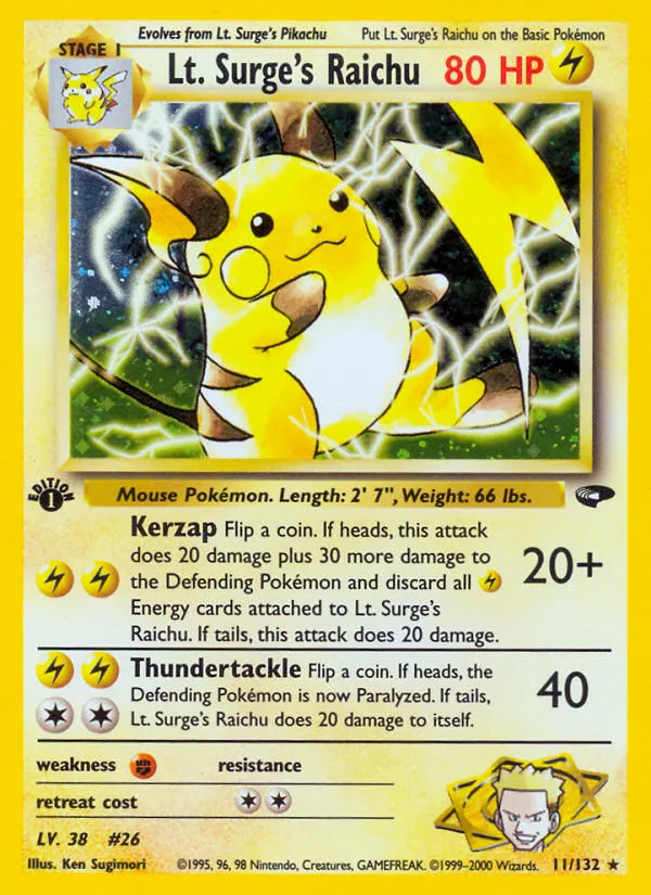 Lt. Surge's Raichu card image
