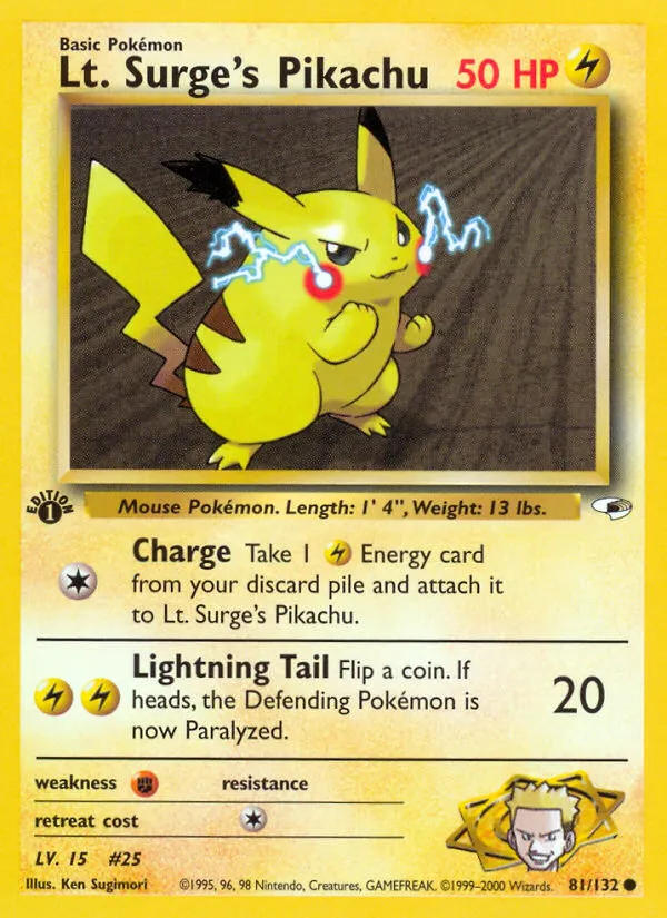 Lt. Surge's Pikachu card image