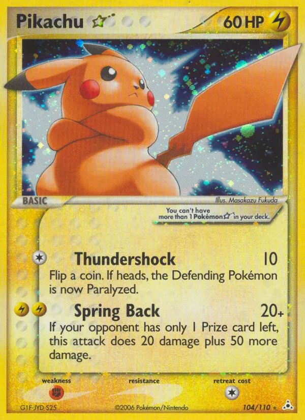 Pikachu Star Holon Phantoms #104 card image