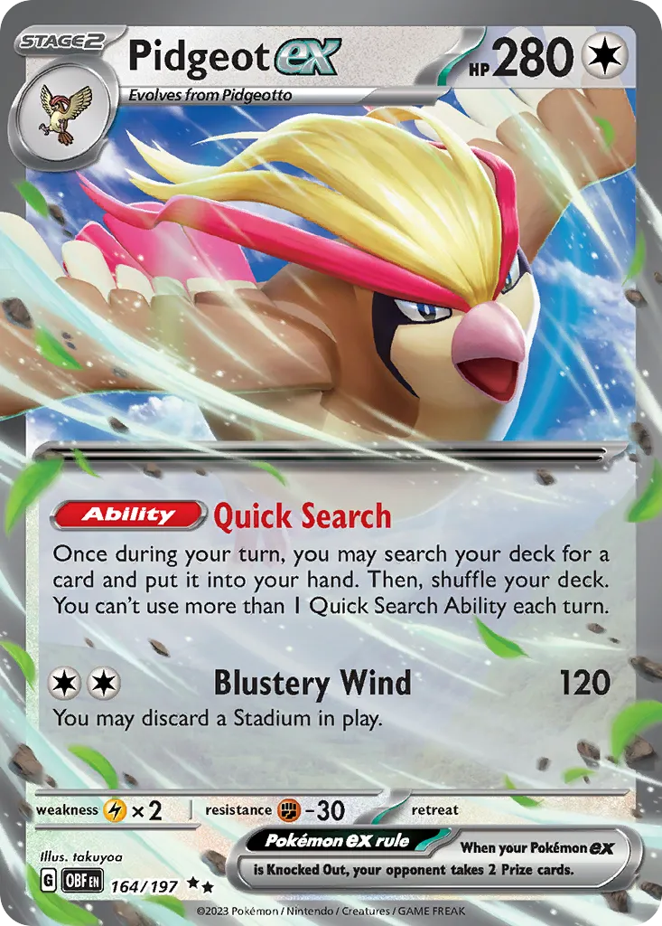 Pidgeot ex card image
