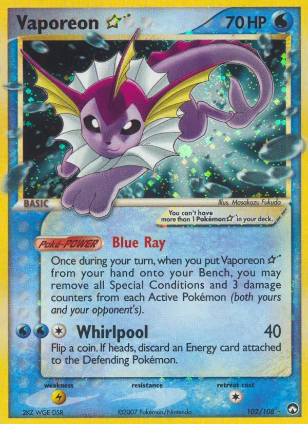 Vaporeon Star #102 card image