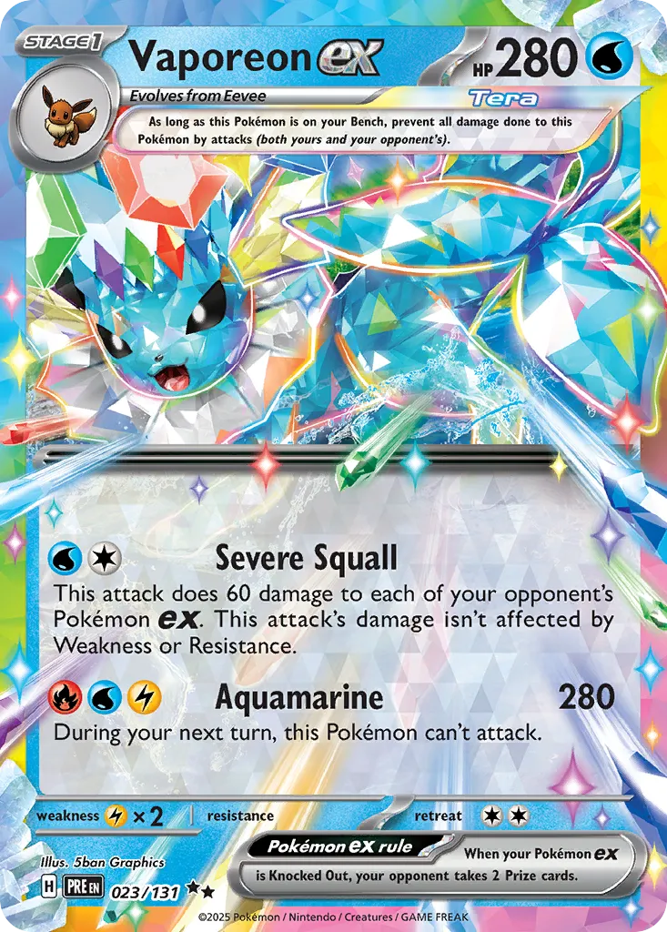 Vaporeon ex card image