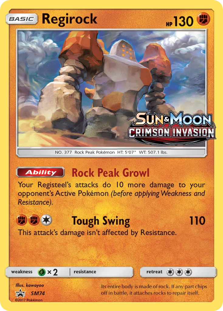 Regirock SM Black Star Promos #SM74 card image
