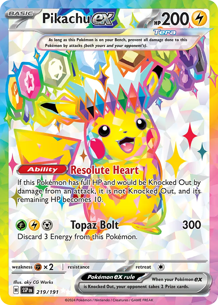 Pikachu ex card image
