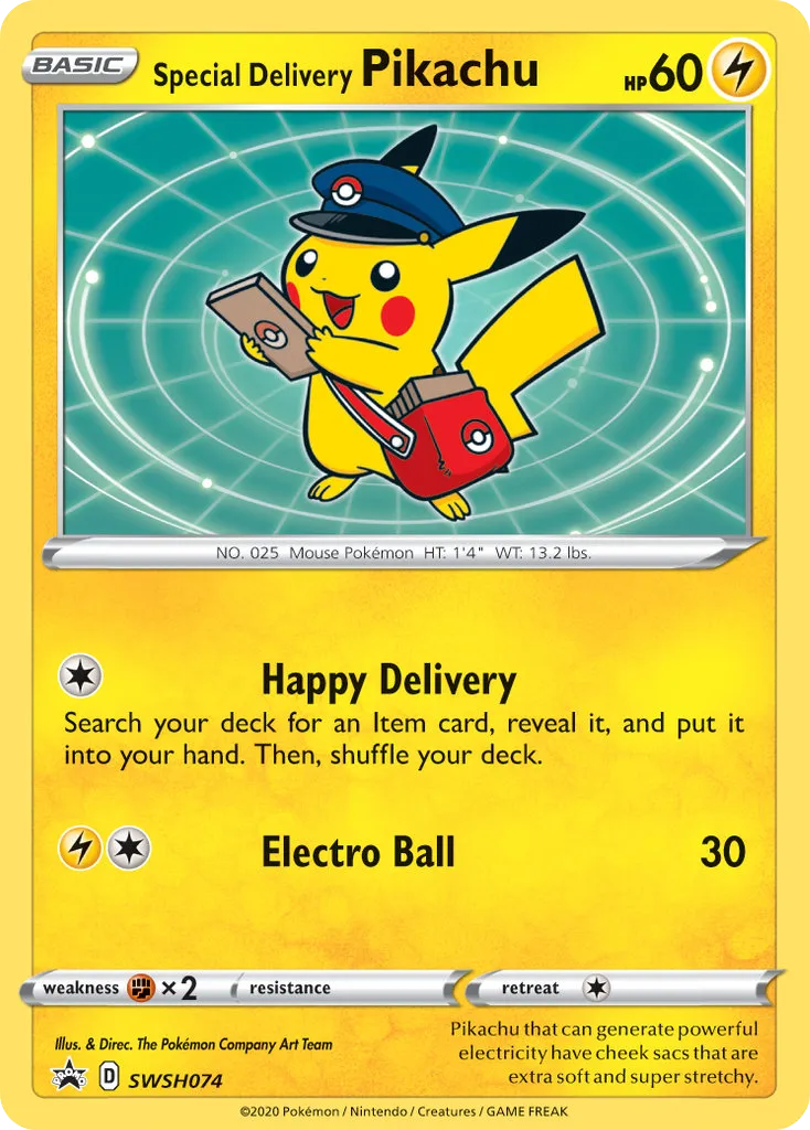 Special Delivery Pikachu #SWSH074 card image