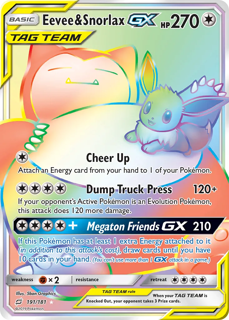 Eevee & Snorlax-GX #191 card image