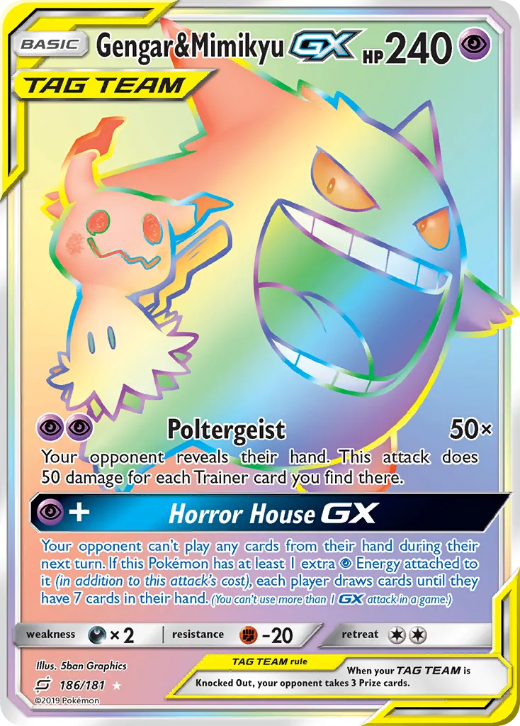 Gengar & Mimikyu-GX #186 card image