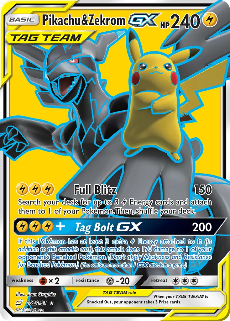 Pikachu & Zekrom-GX card image