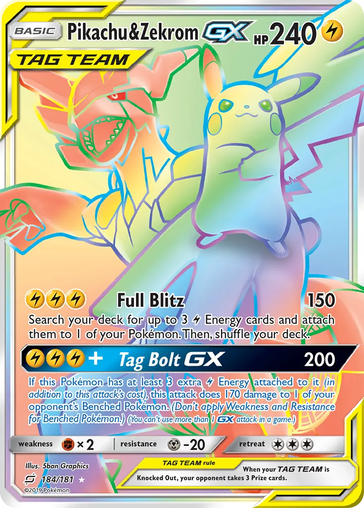 Pikachu & Zekrom-GX card image