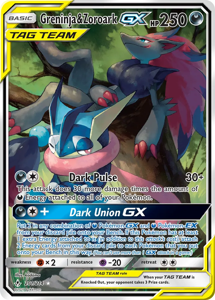 Greninja & Zoroark-GX #201 card image