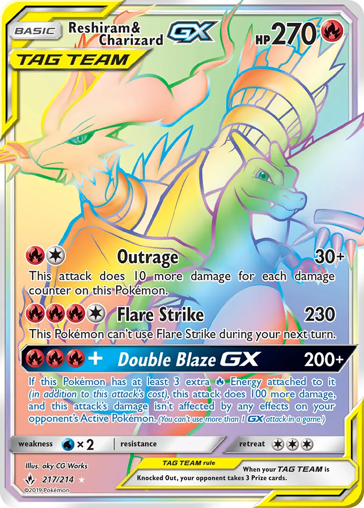 Reshiram & Charizard-GX #217 card image