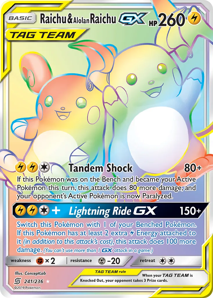 Raichu & Alolan Raichu-GX card image