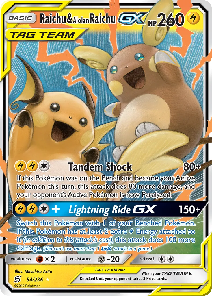 Raichu & Alolan Raichu-GX card image