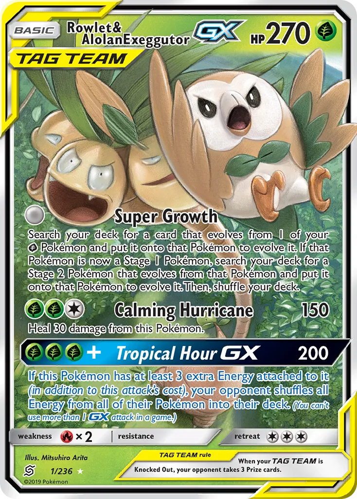 Rowlet & Alolan Exeggutor-GX card image