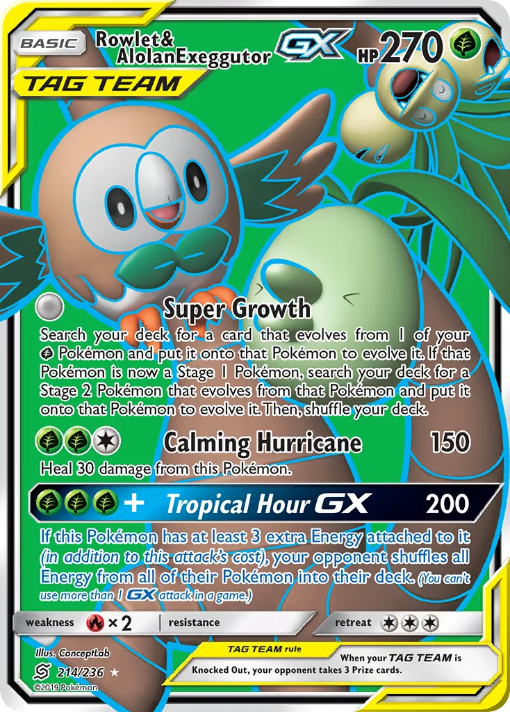 Rowlet & Alolan Exeggutor-GX card image