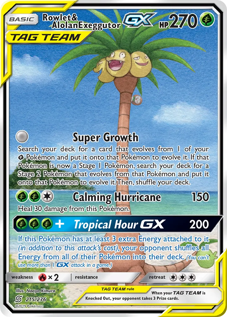 Rowlet & Alolan Exeggutor-GX card image