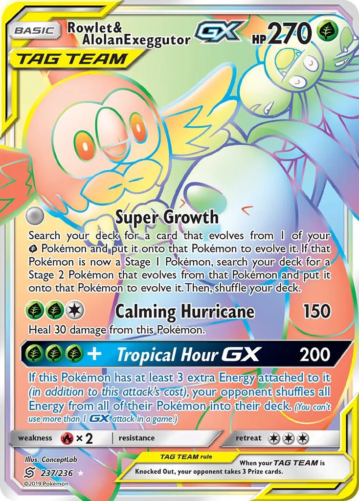 Rowlet & Alolan Exeggutor-GX card image