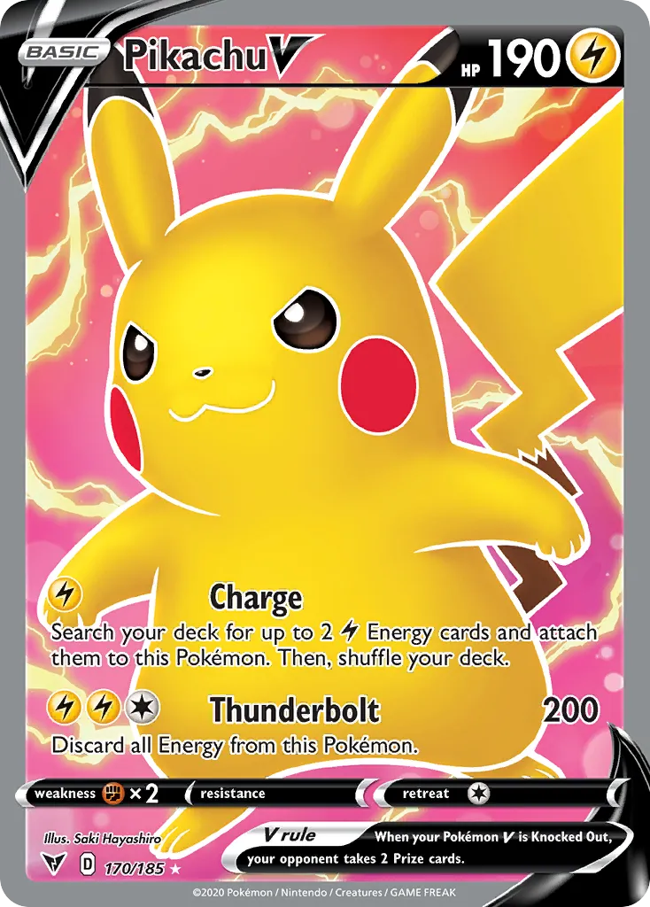 Pikachu V #170 card image