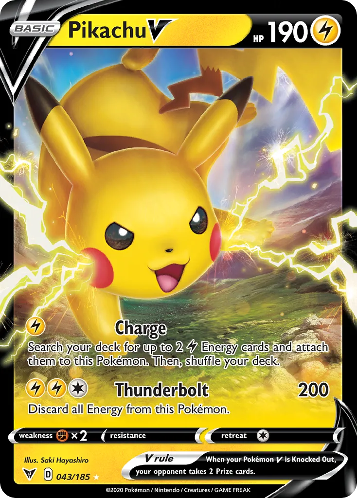 Pikachu V card image