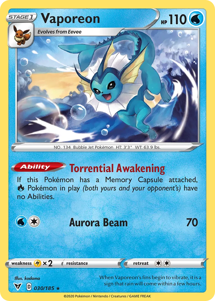Vaporeon card image