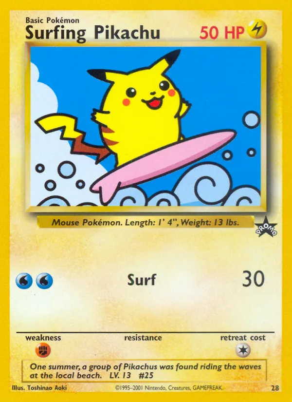 Surfing Pikachu card image